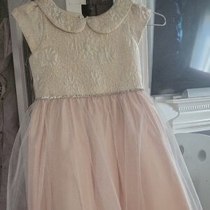 Cream Sleeveless Sundress with Peter Pan Collar for Wedding Guest